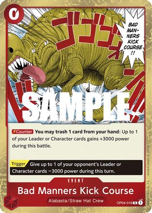 Bad Manners Kick Course OP04-016 R Kingdoms of Intrigue Foil