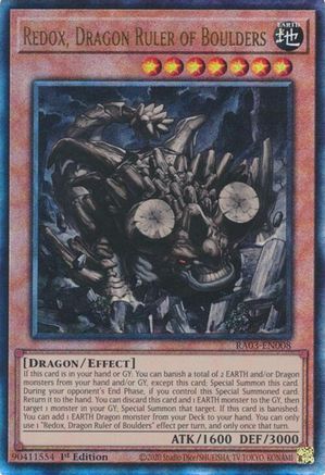 Redox, Dragon Ruler of Boulders (PUR) - RA03-EN008 Prismatic Ultimate Rare 1st Edition