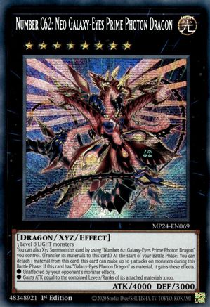 Number C62: Neo Galaxy-Eyes Prime Photon Dragon - MP24-EN069 Prismatic Secret Rare 1st Edition